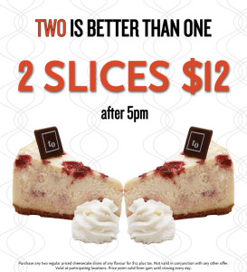 2 for $12 cheesecake offer - Trees Organic