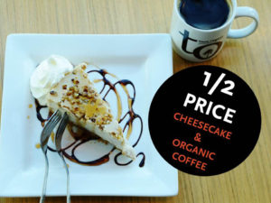 Half Price Cheesecake and Organic Coffee - Trees Coffee South Granville Grand Opening Sept 20 2016