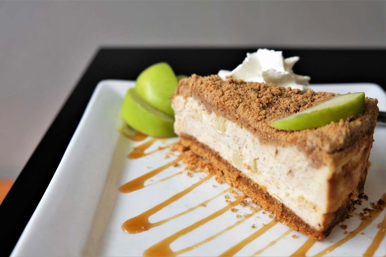 Apple Crumble Cheesecake by Trees Organic Coffee