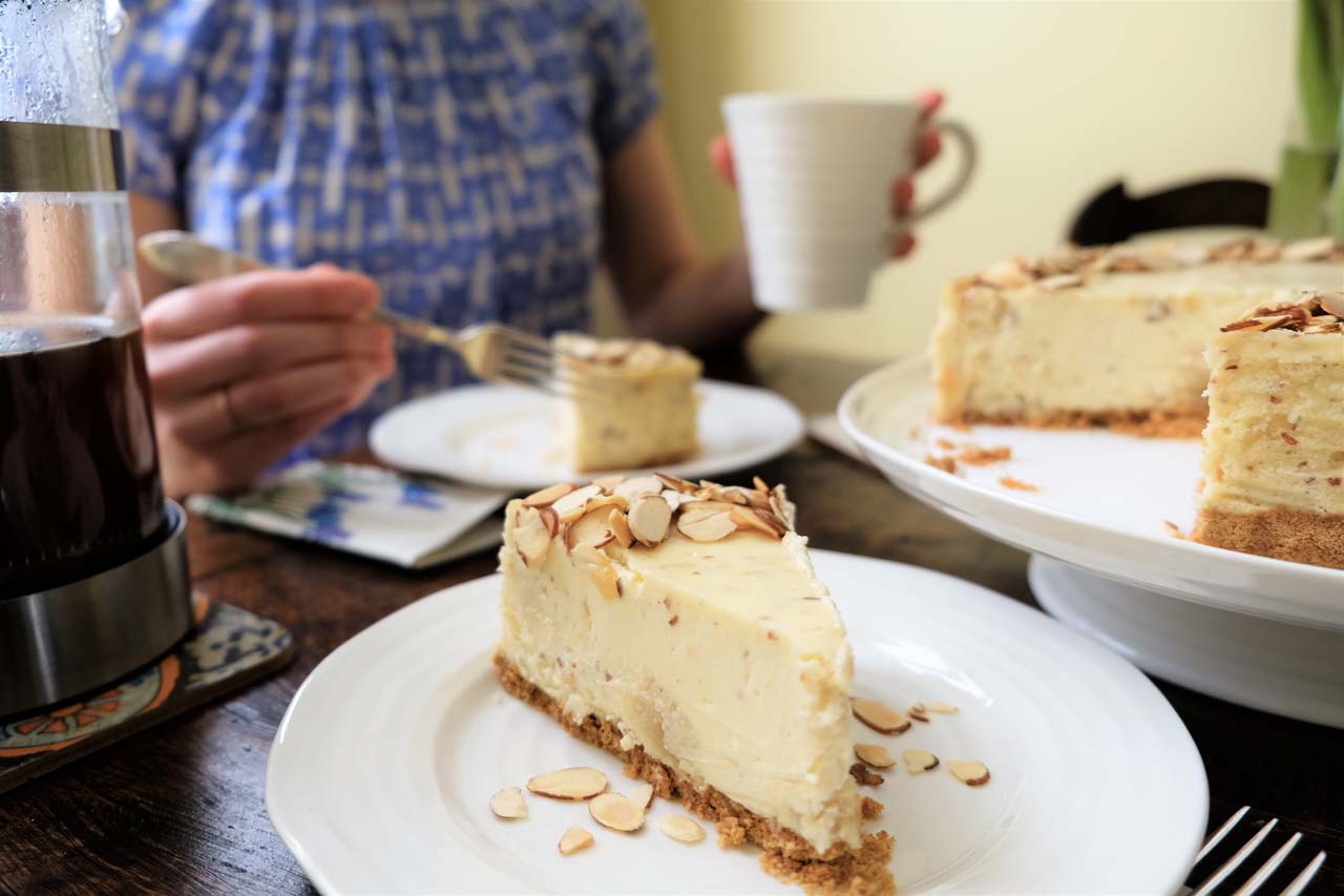 Amond Marzipan Cheesecake by Trees Organic Coffee