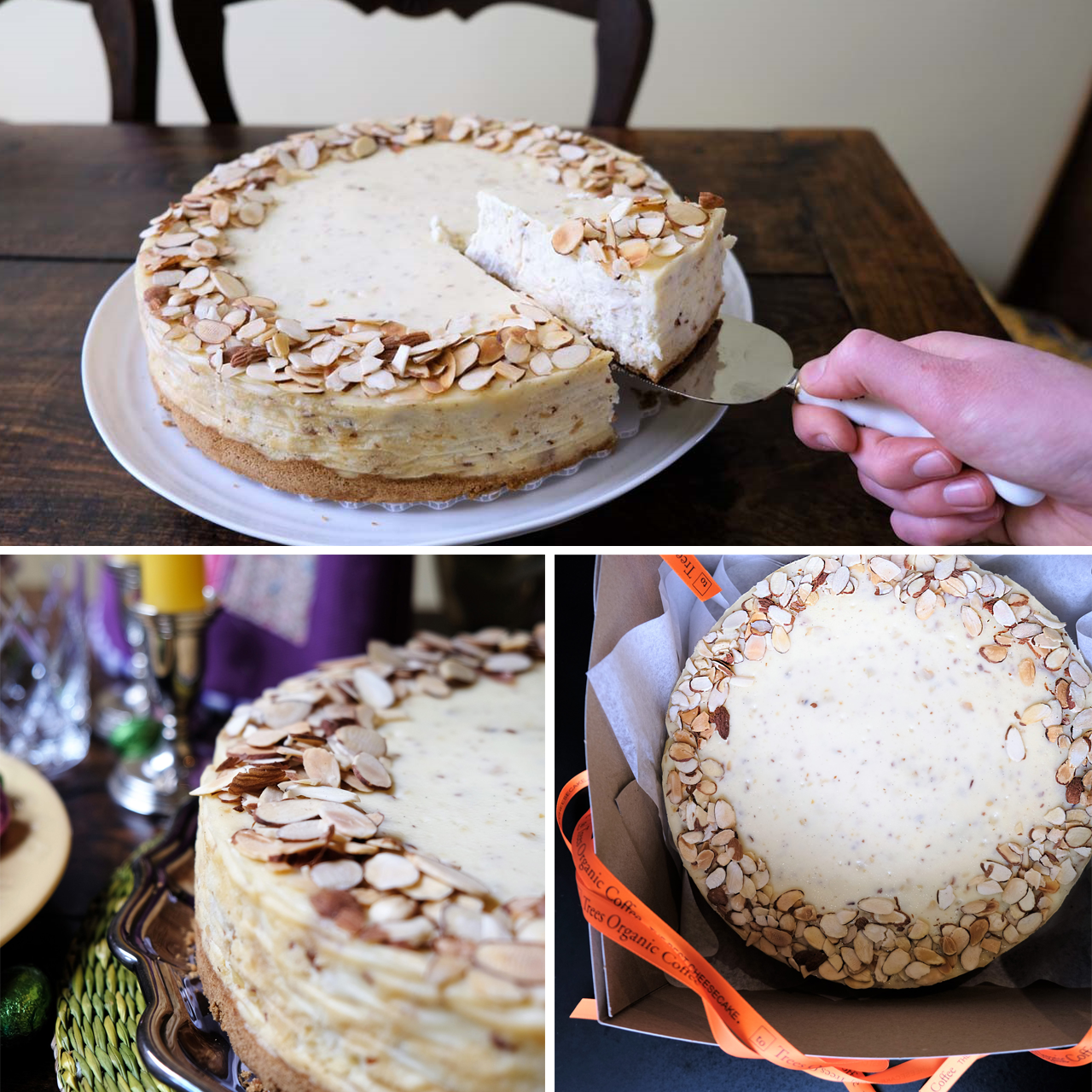 Amond Marzipan Cheesecake by Trees Organic Coffee