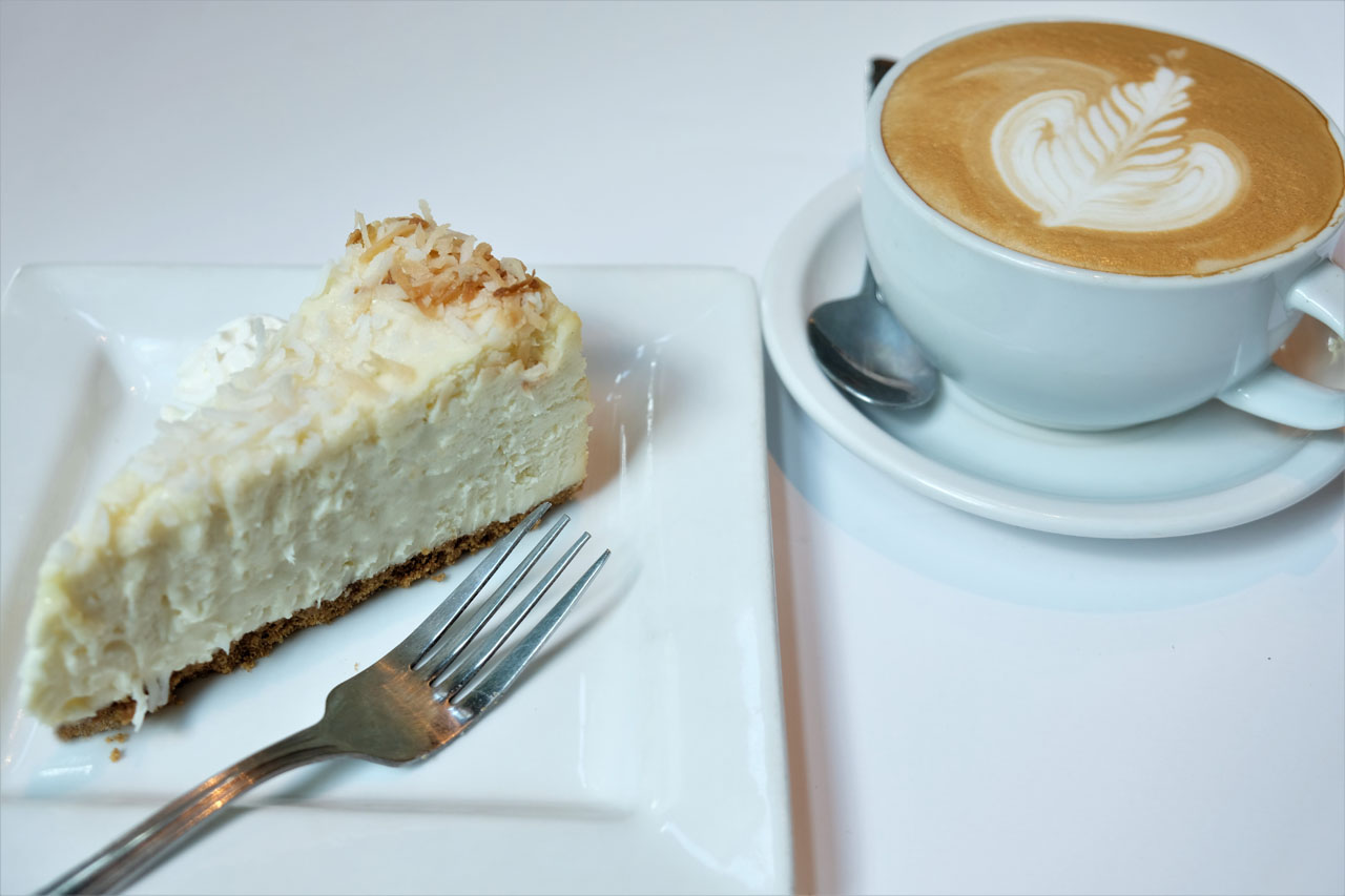 Coconut Dream Cheesecake by Trees Organic Coffee 